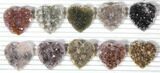 Lot: Druzy Amethyst/Quartz Heart Clusters ( Pieces) #127588-2